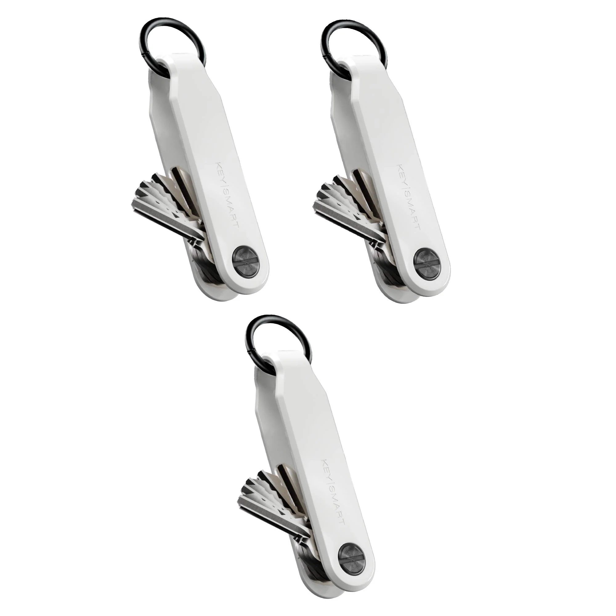 3 Pack Keysmart® Loop White | Key Holder With Locking Screws | Organize Up To 5 Keys | Multipack