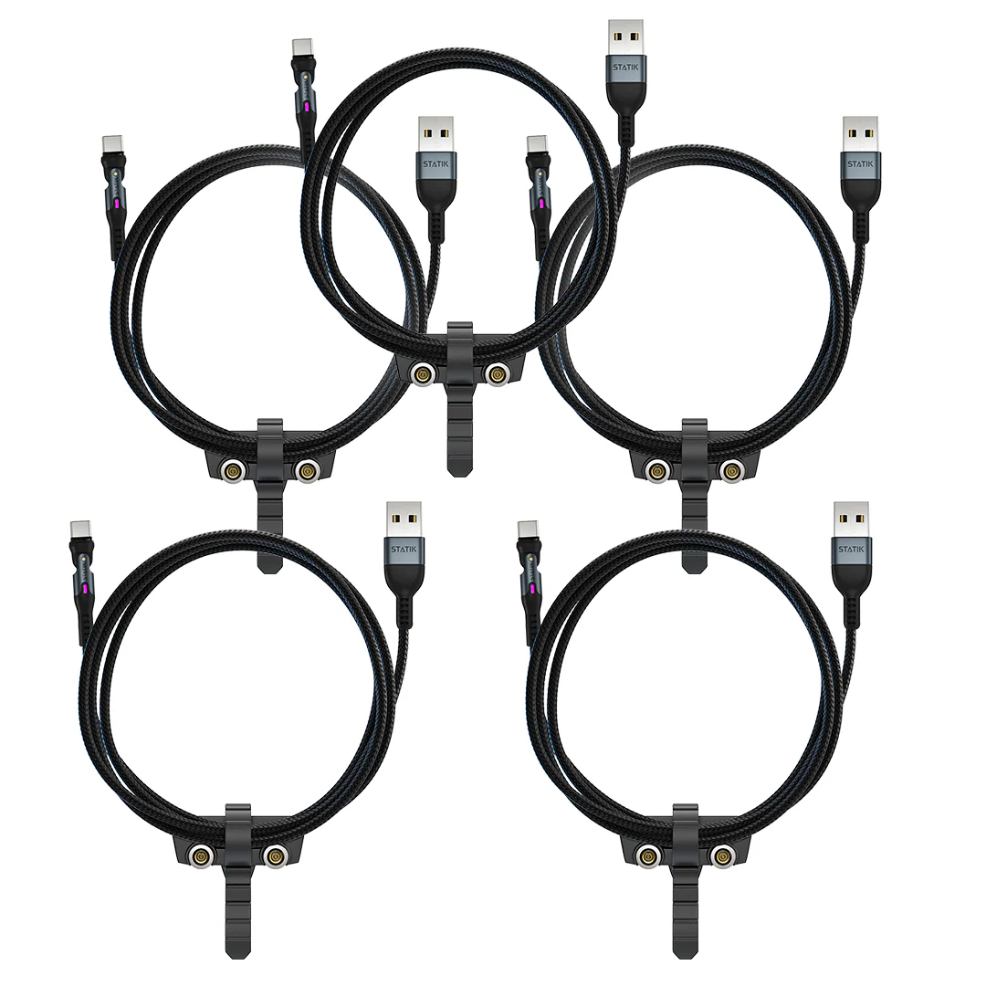 5 Pack Statik® 360 | Universal Magnetic Charge Cable | Multipack