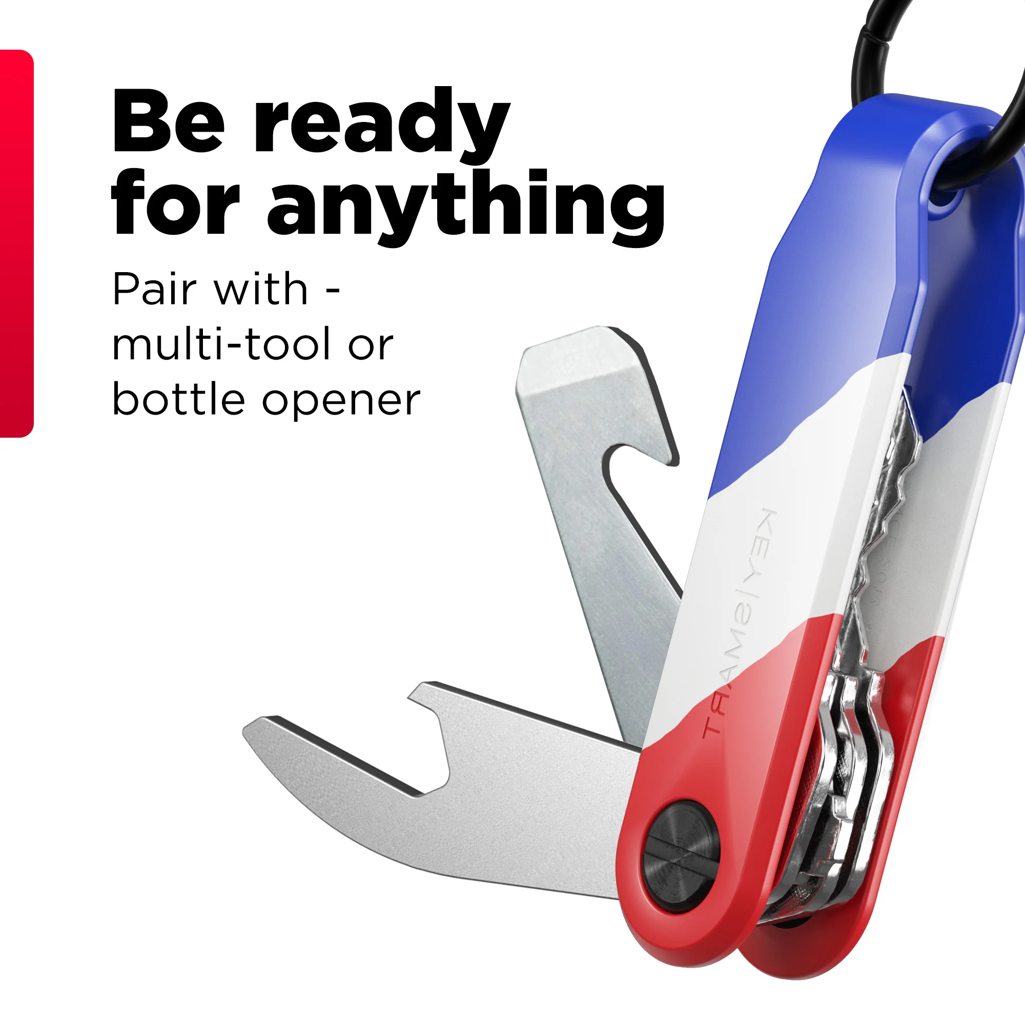 Keysmart® Loop USA Stripes | Key Holder With Locking Screws | Organize Up To 5 Keys - Image 8