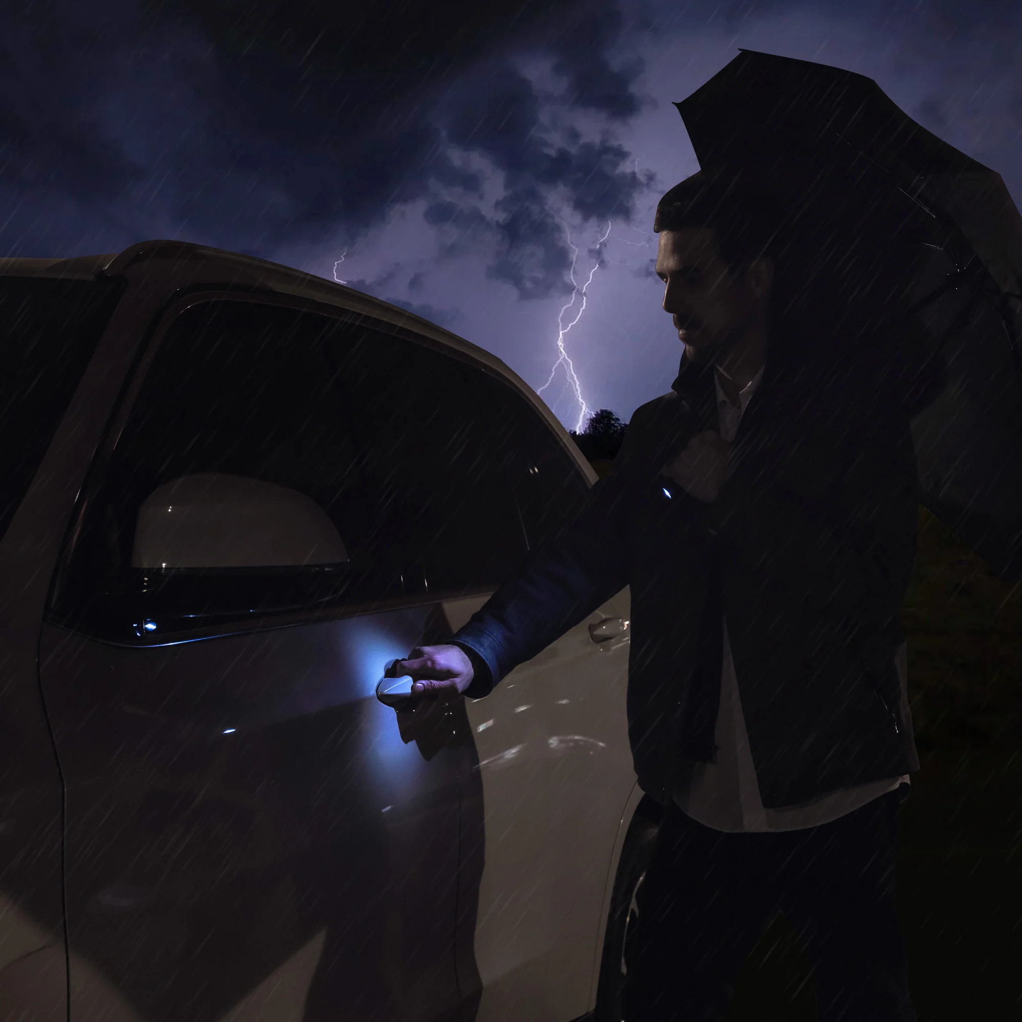 RainTorch™ Umbrella | Pivoting Flashlight | Auto Open/Close & Grip Handle - Image 3