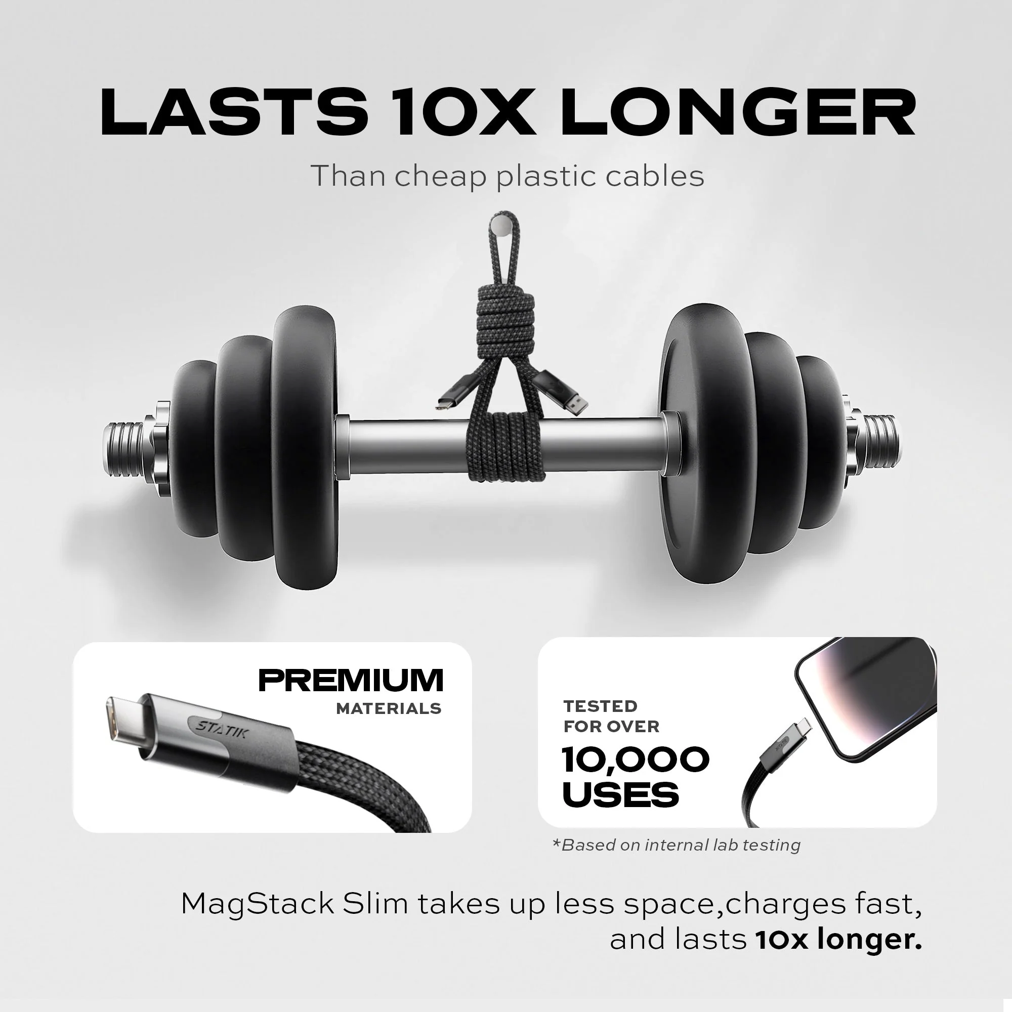 Statik® MagStack® Slim Pro | Tangle-Free Magnetic Nylon | Fast Charging Data Cable - Image 6